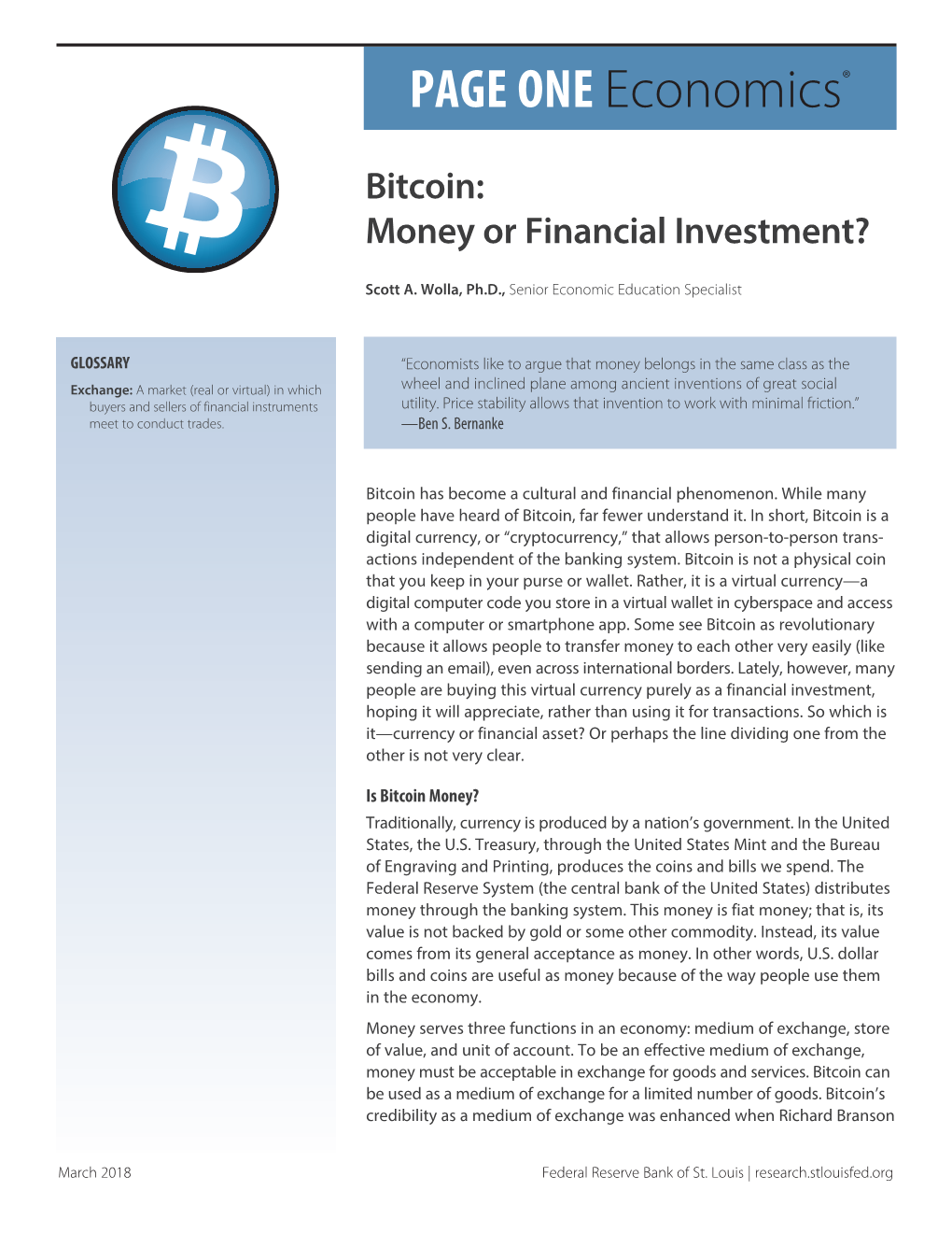 Bitcoin: Money Or Financial Investment?