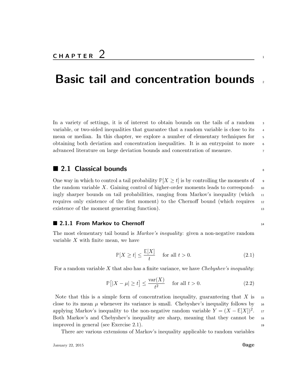 Basic Tail and Concentration Bounds 2