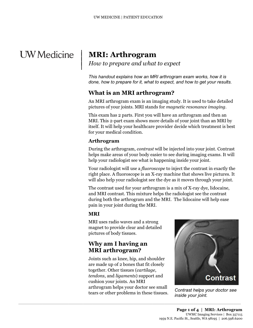 MRI Arthrogram Exam Works, How It Is Done, How to Prepare for It, What to Expect, and How to Get Your Results