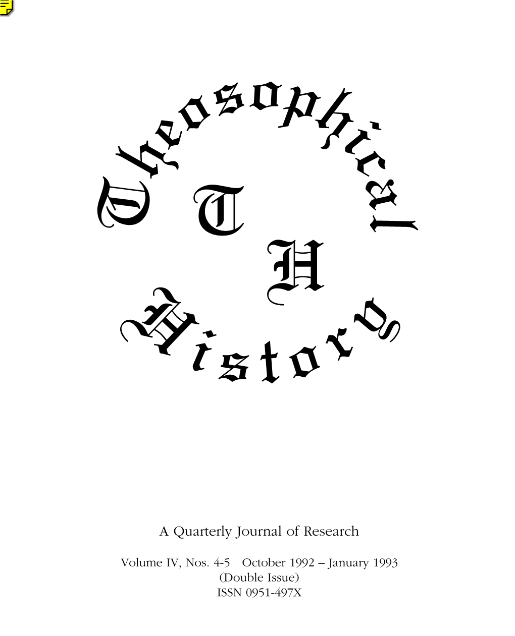 A Quarterly Journal of Research