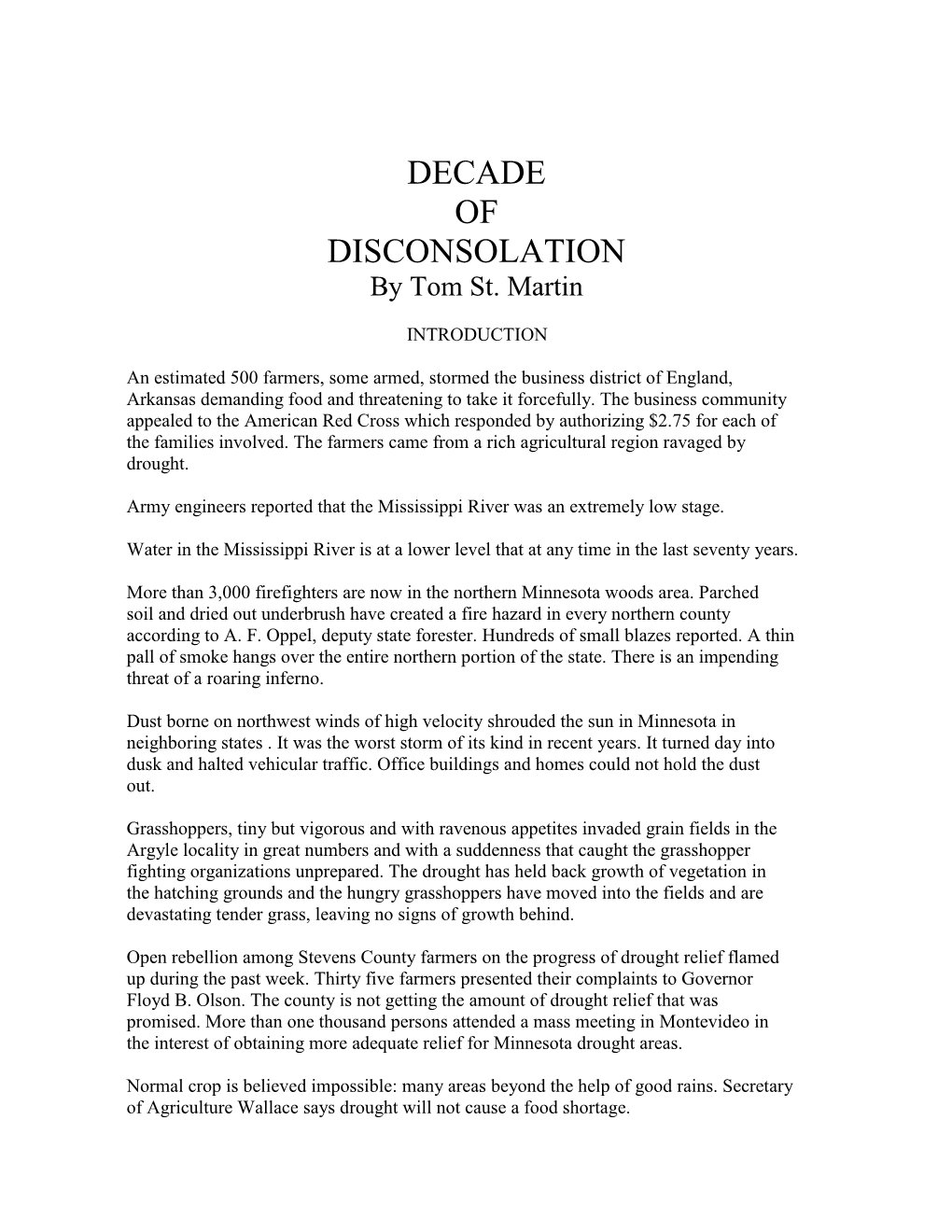 DECADE of DISCONSOLATION by Tom St