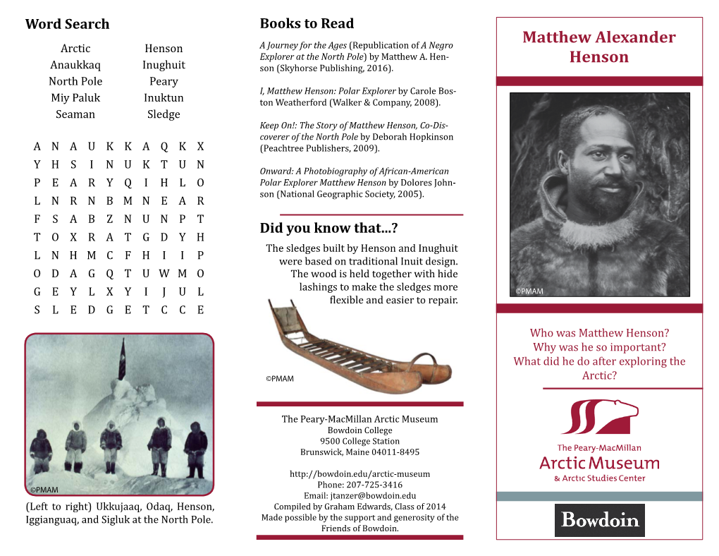 Matthew Henson Brochure.Pdf