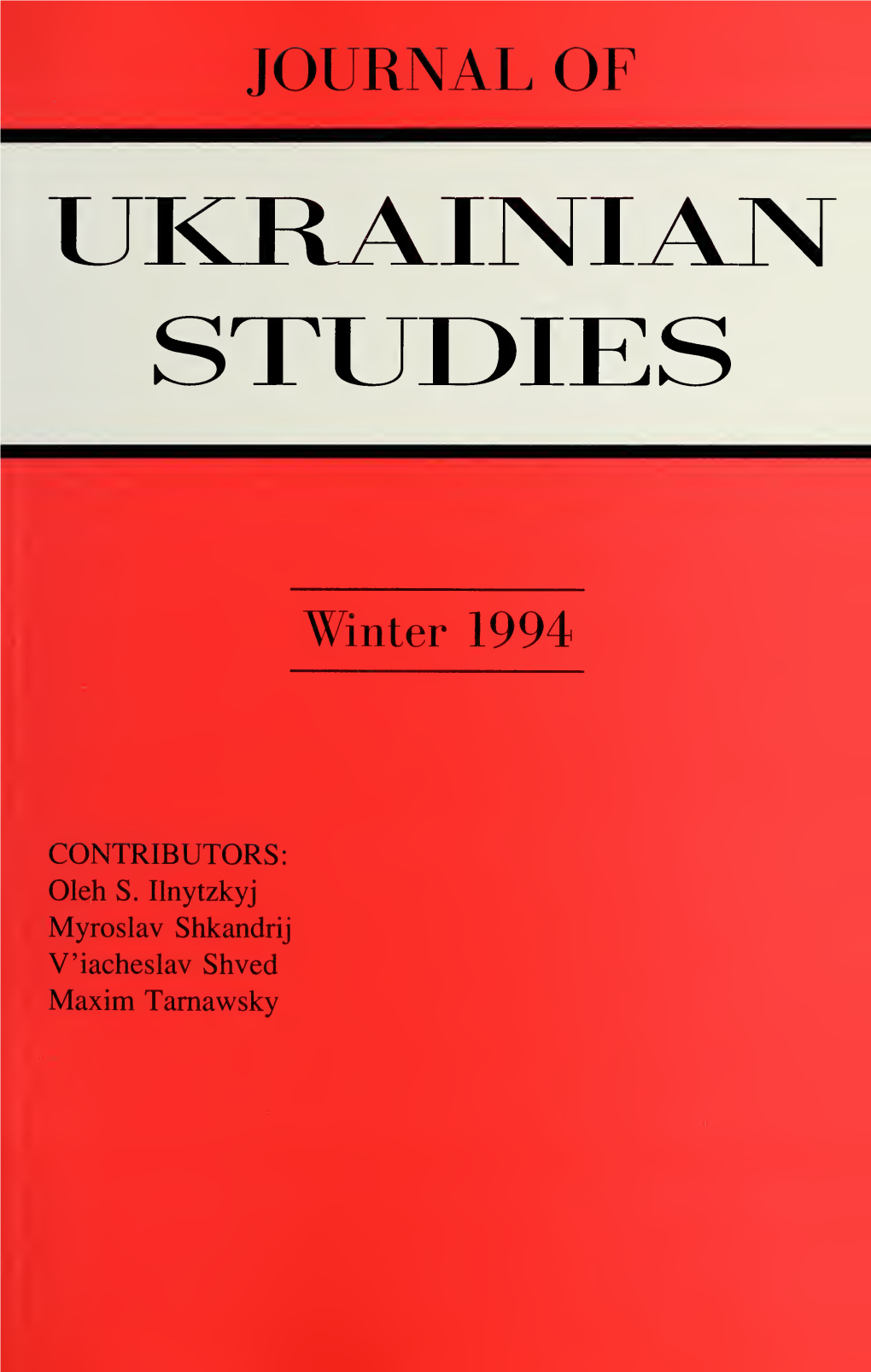 Journal of Ukrainian Studies