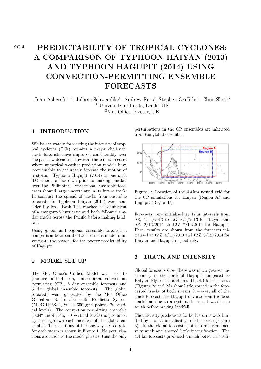 And Typhoon Hagupit (2014) Using Convection-Permitting Ensemble Forecasts