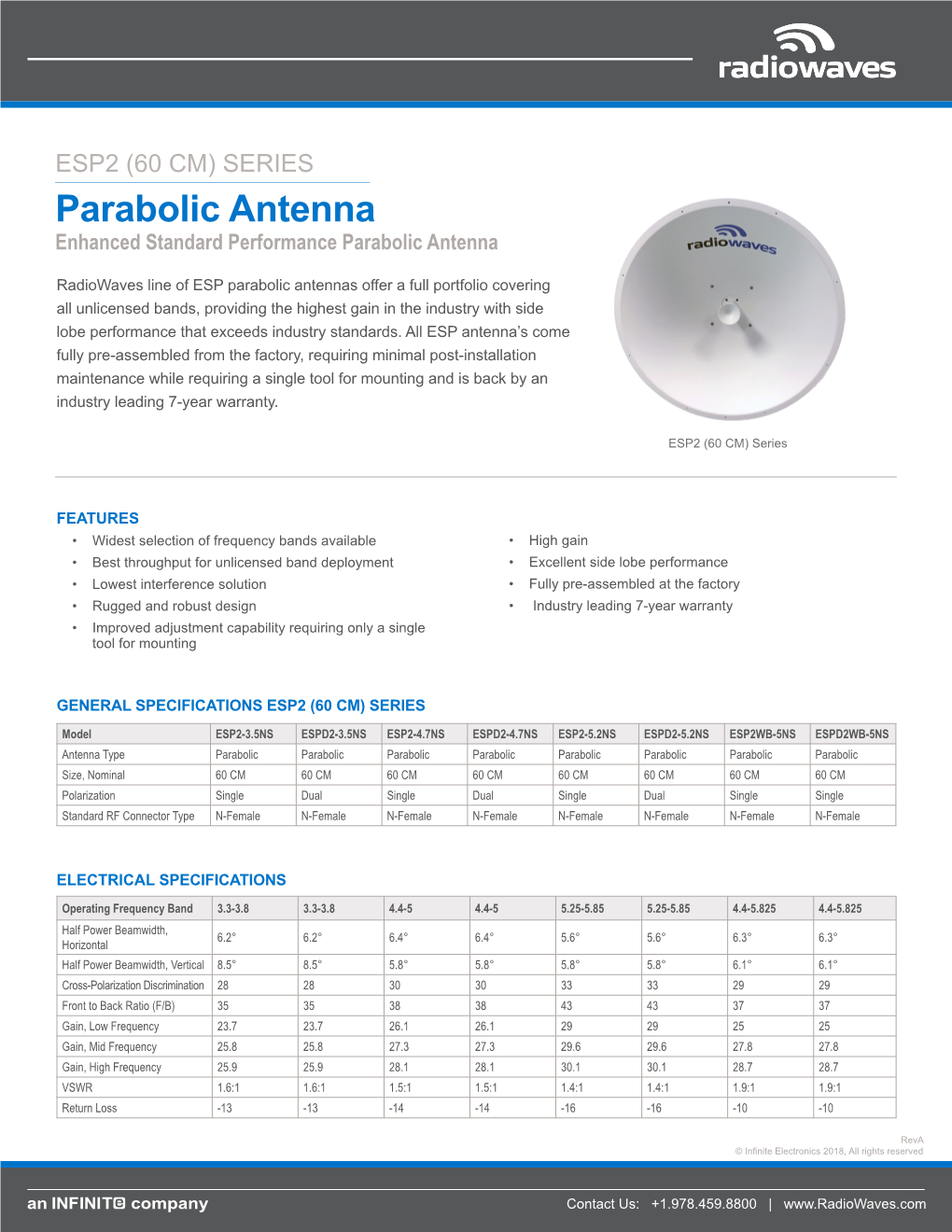 Parabolic Antenna Enhanced Standard Performance Parabolic Antenna