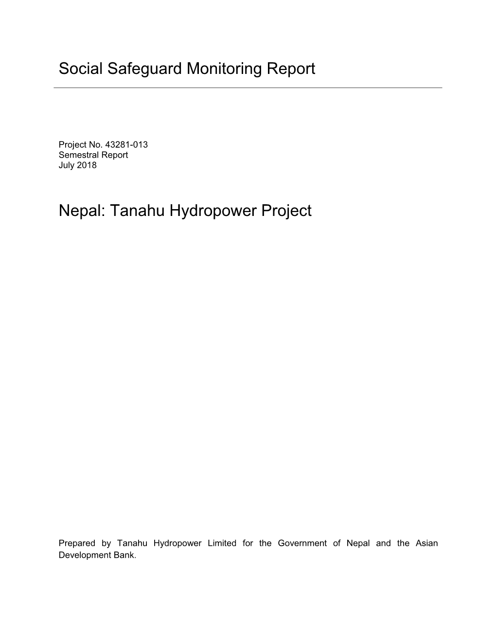 43281-013: Tanahu Hydropower Project