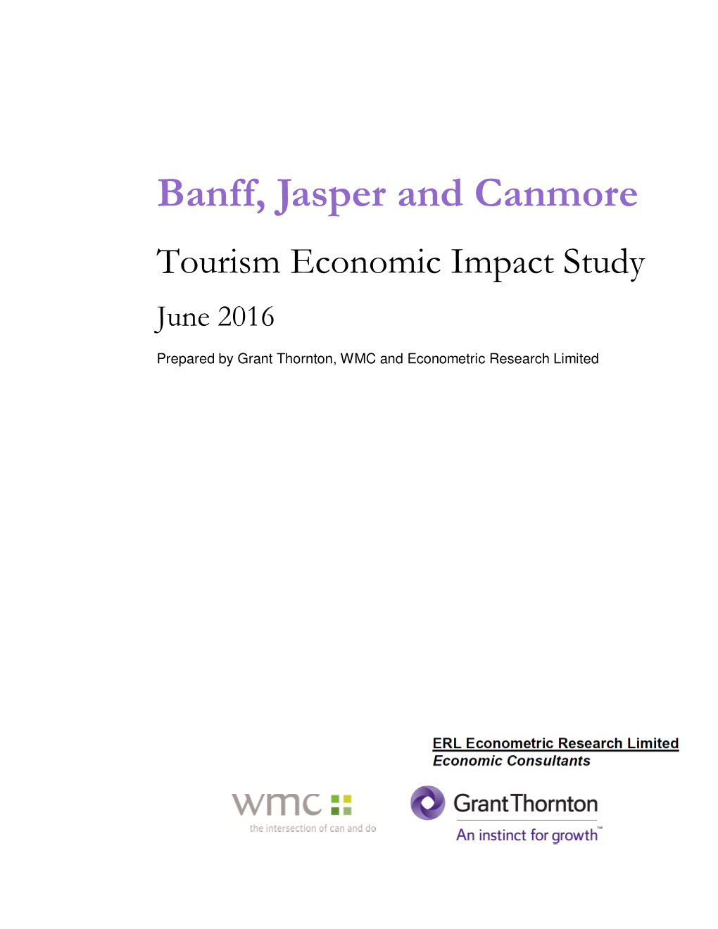 Banff, Jasper, Canmore Tourism Economic Impact Study