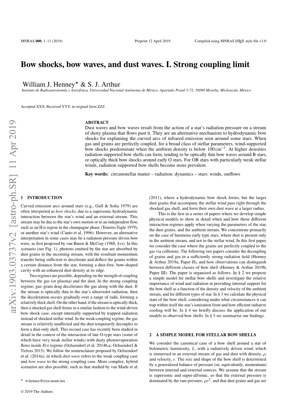 Bow Shocks, Bow Waves, and Dust Waves. I. Strong Coupling Limit