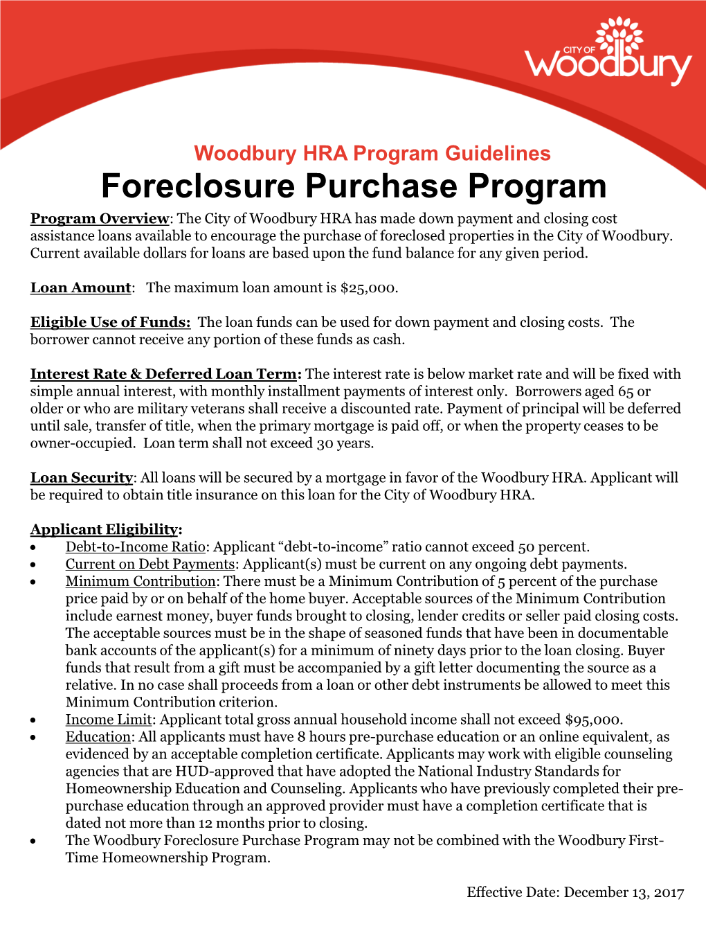 Foreclosure Purchase Program