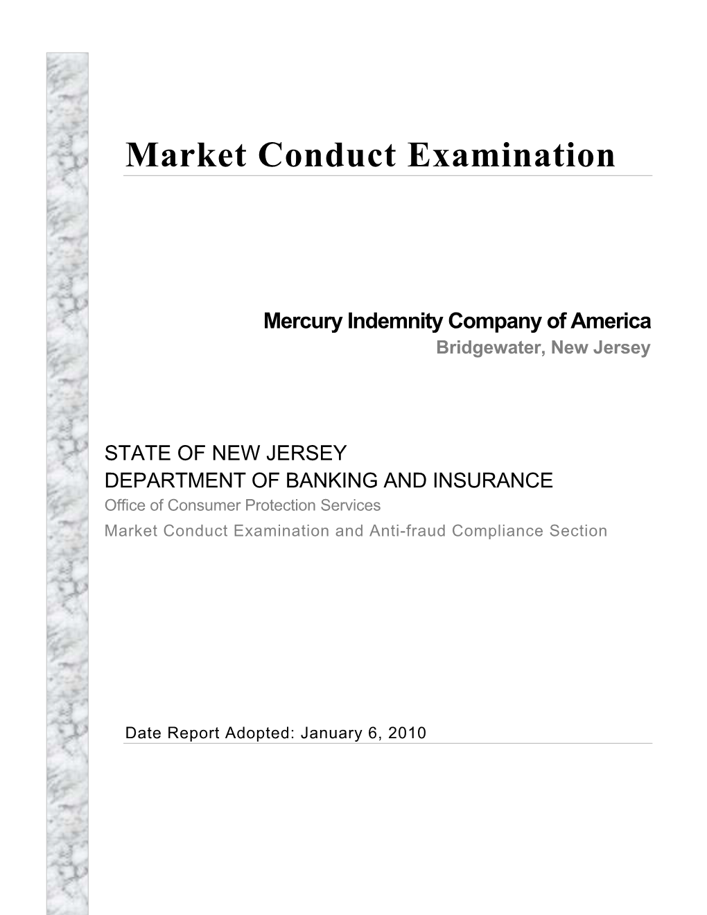 Market Conduct Examination