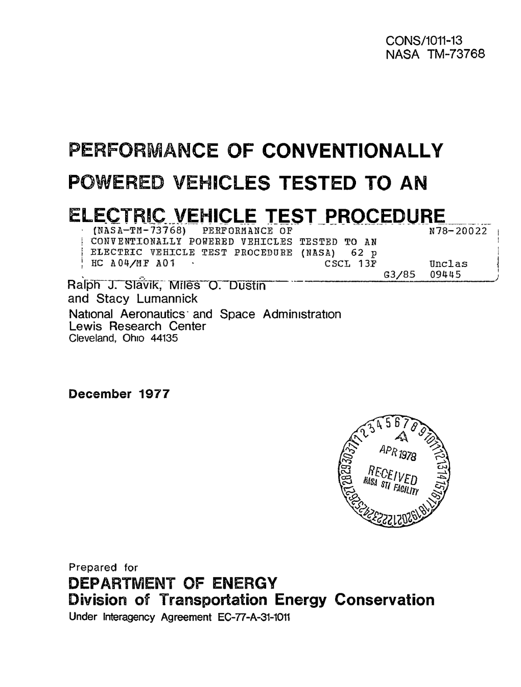 Performance of Conventionally Powered