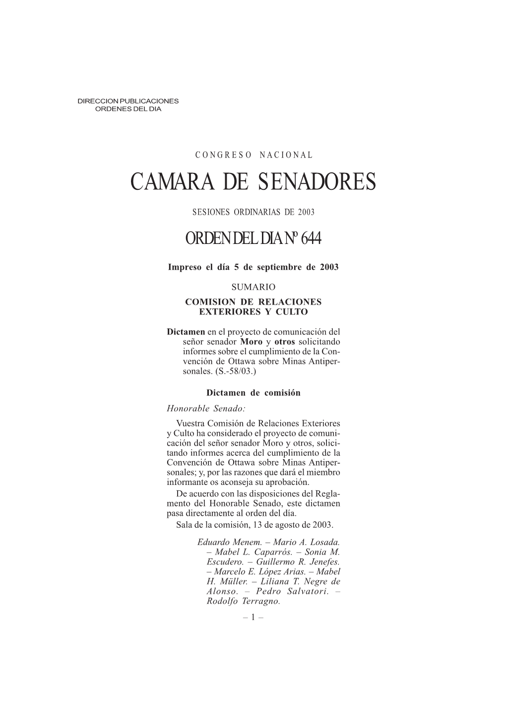 Camara De Senadores