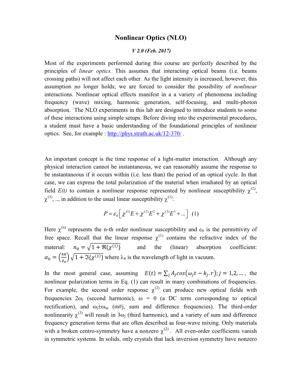 Nonlinear Optics (NLO)