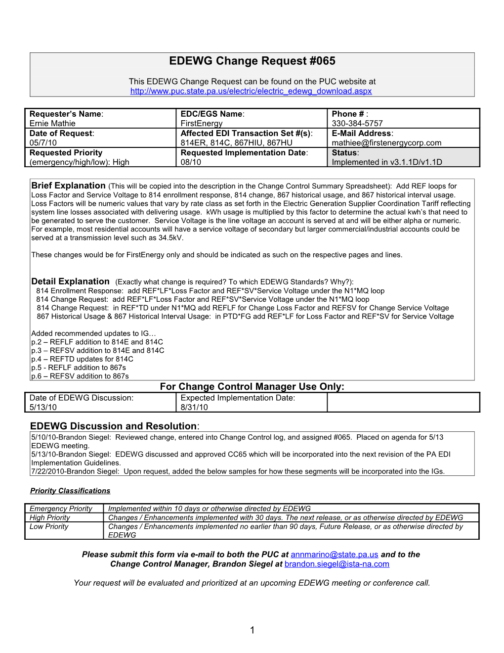 EDEWG Standards Change Request s2