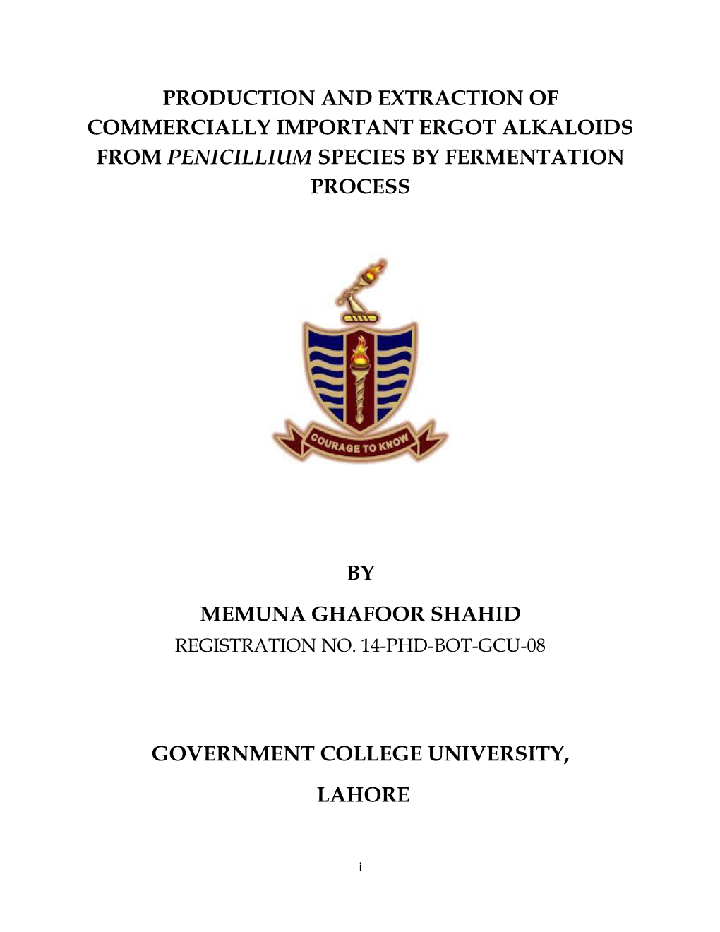 Production and Extraction of Commercially Important Ergot Alkaloids from Penicillium Species by Fermentation Process