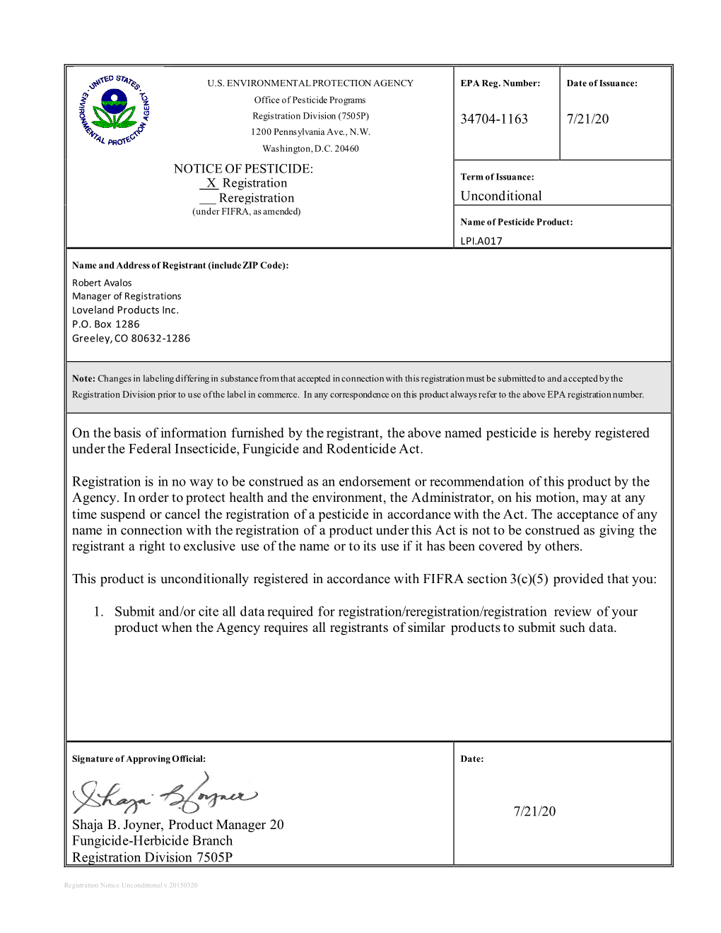 LPI.A017[™] [Alternate Brand Name: LPI Azoxy 2SC] Broad Spectrum Fungicide for Control of Plant Diseases