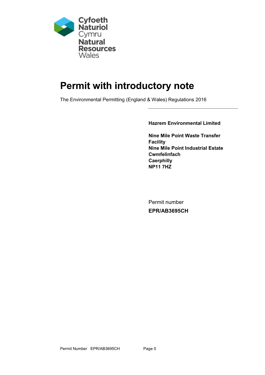 Permit with Introductory Note