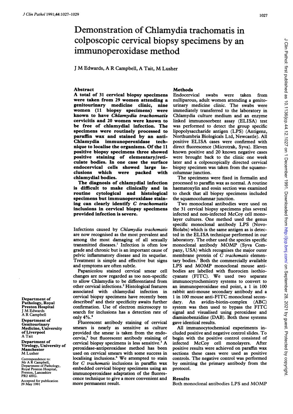 Immunoperoxidase Method