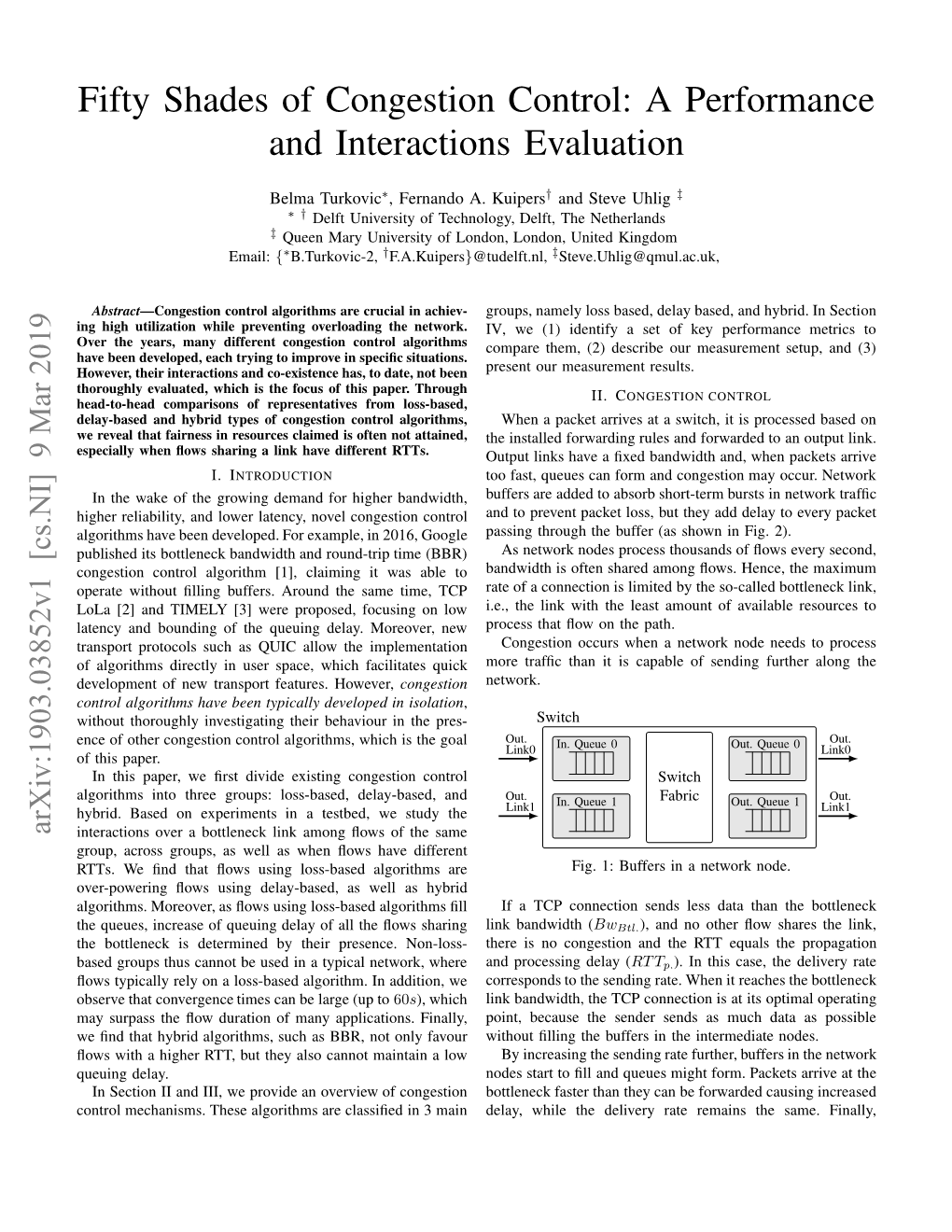 Fifty Shades of Congestion Control: a Performance and Interactions Evaluation