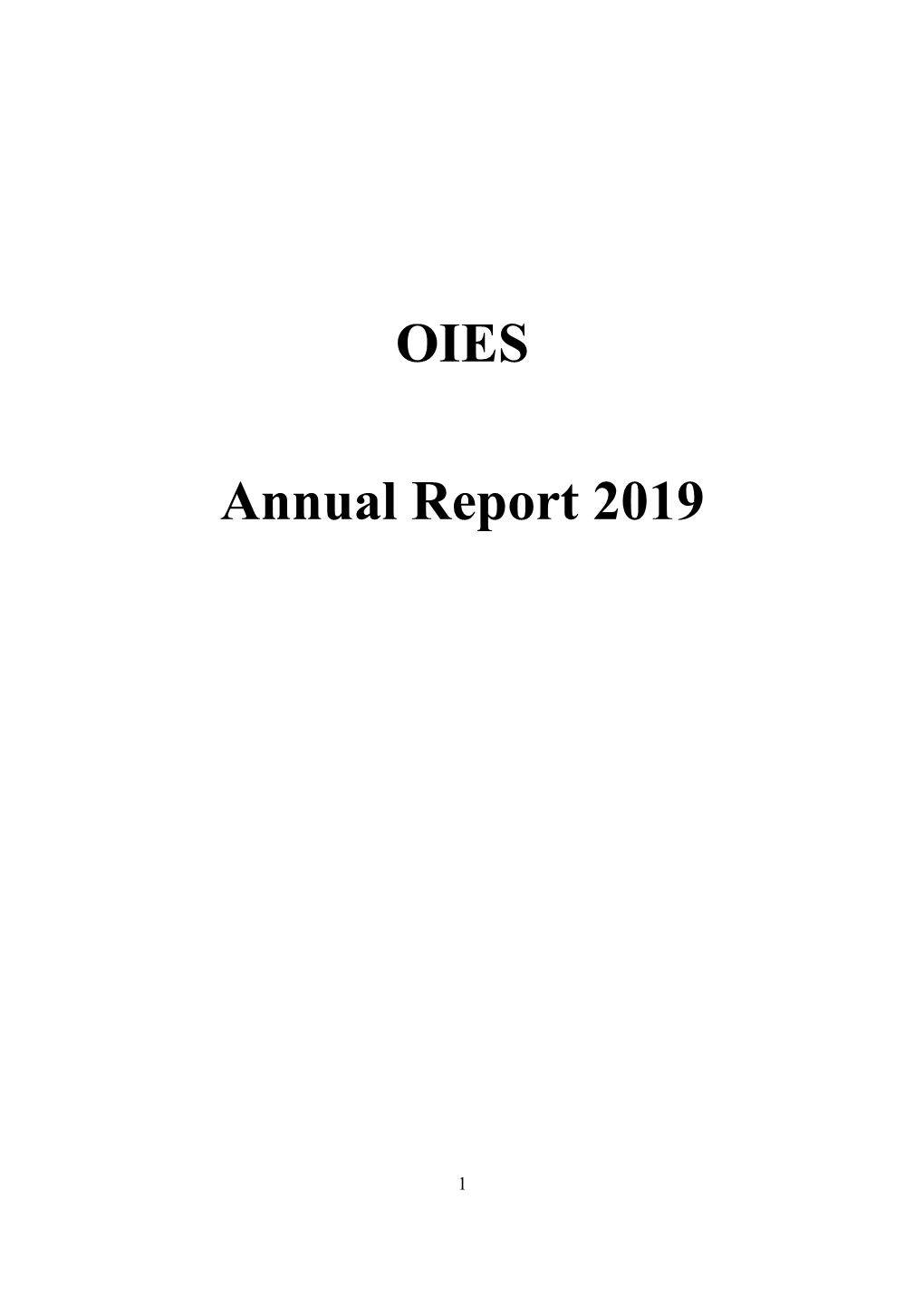 OIES Annual Report – 2019