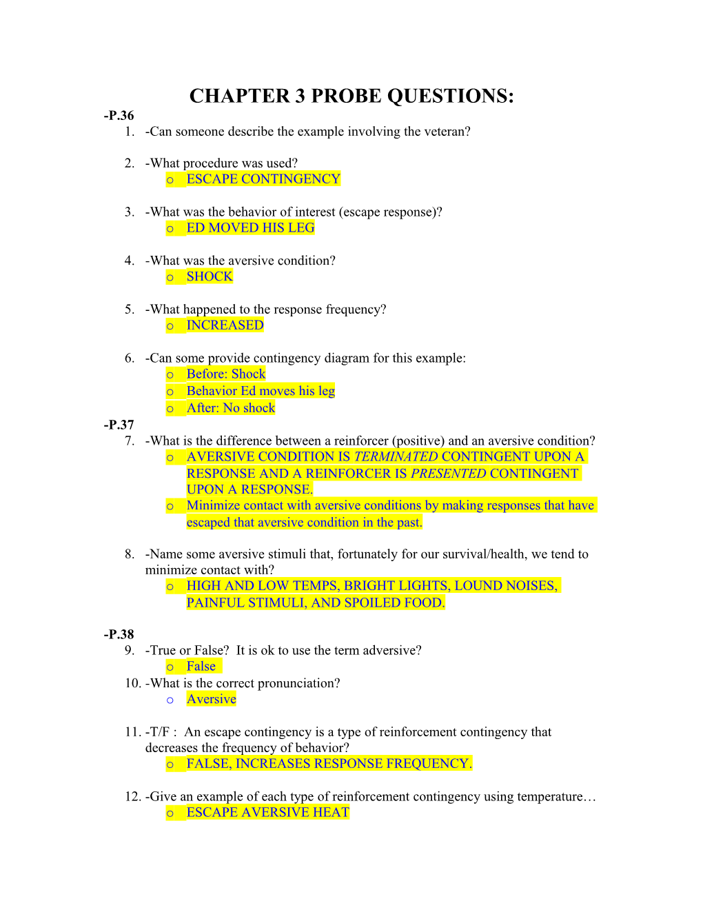 Chapter 3 Probe Questions