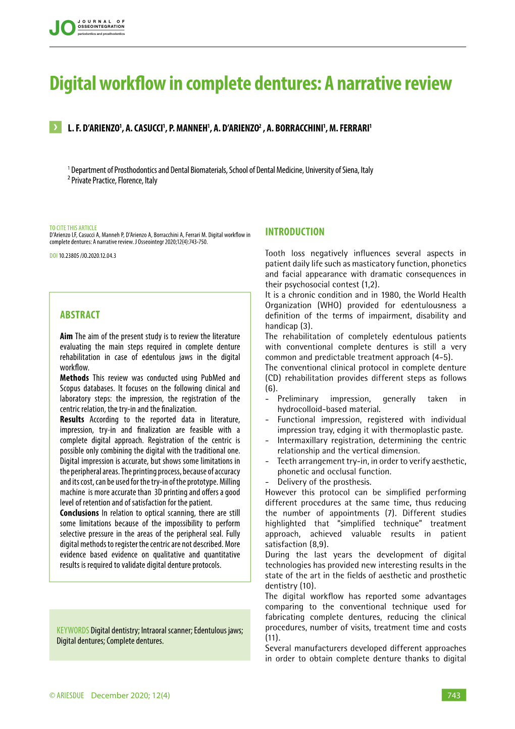 Digital Workflow in Complete Dentures: a Narrative Review