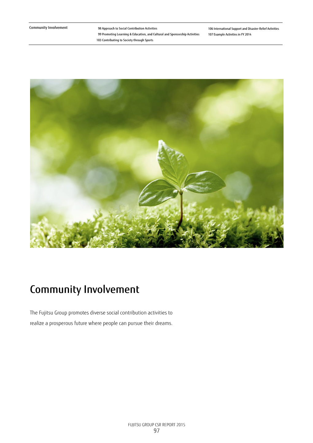 Community Involvement:Fujitsu Group CSR Report2015