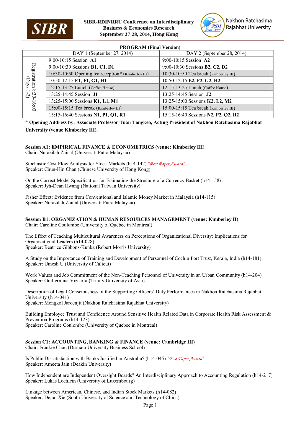 The Conference Program