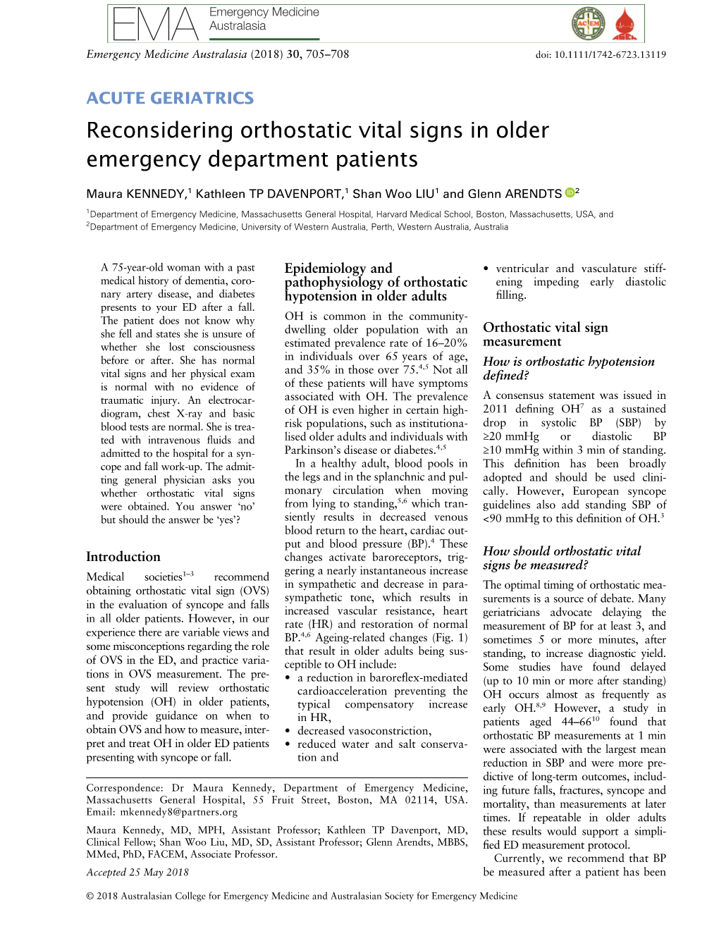 Reconsidering Orthostatic Vital Signs in Older Emergency Department Patients