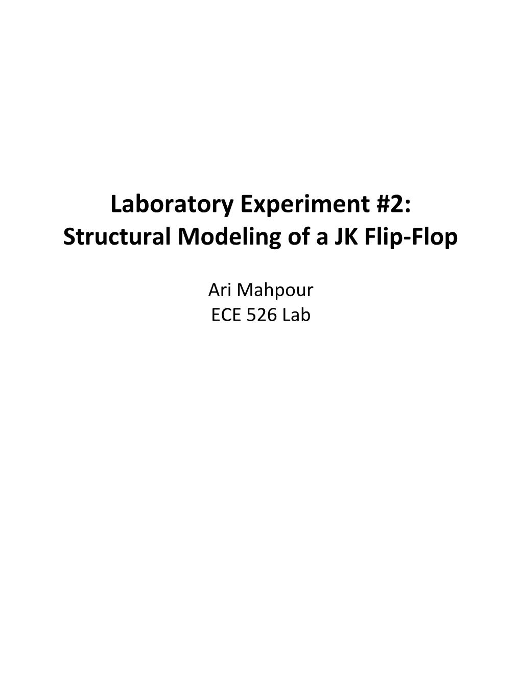 Structural Modeling of a JK Flip-Flop