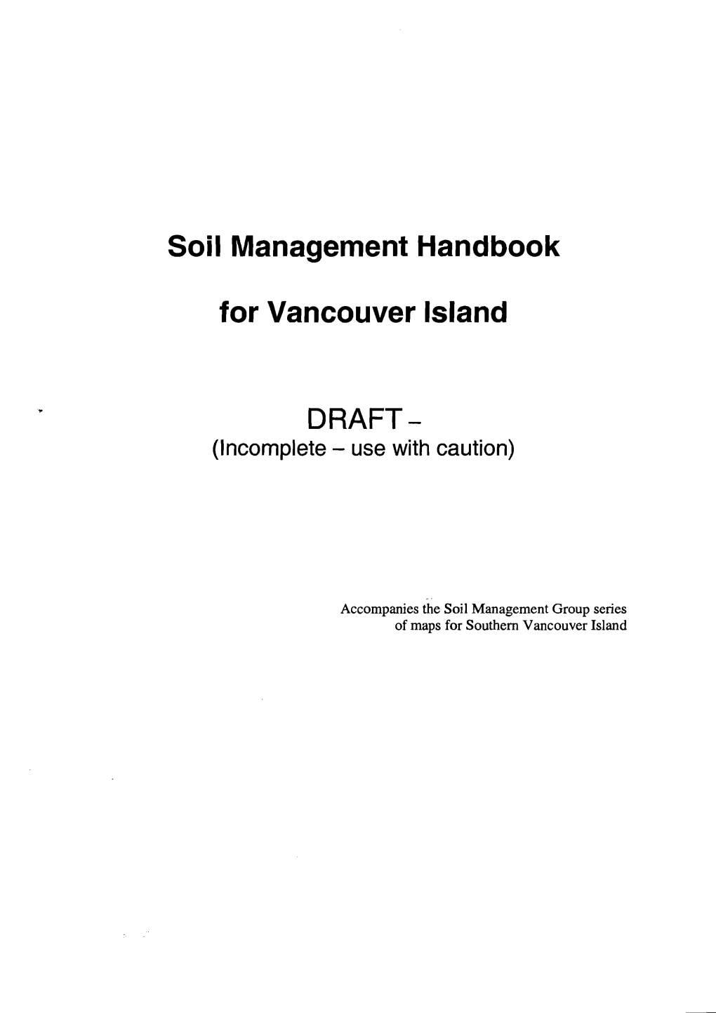 Soil Management Handbook for Vancouver Island