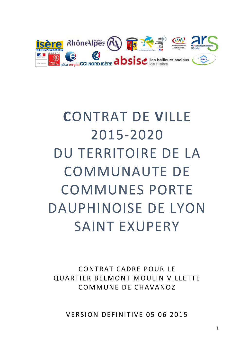 Document Cadre Du Contrat De Ville FINAL 1- Chavanoz 2 .D…