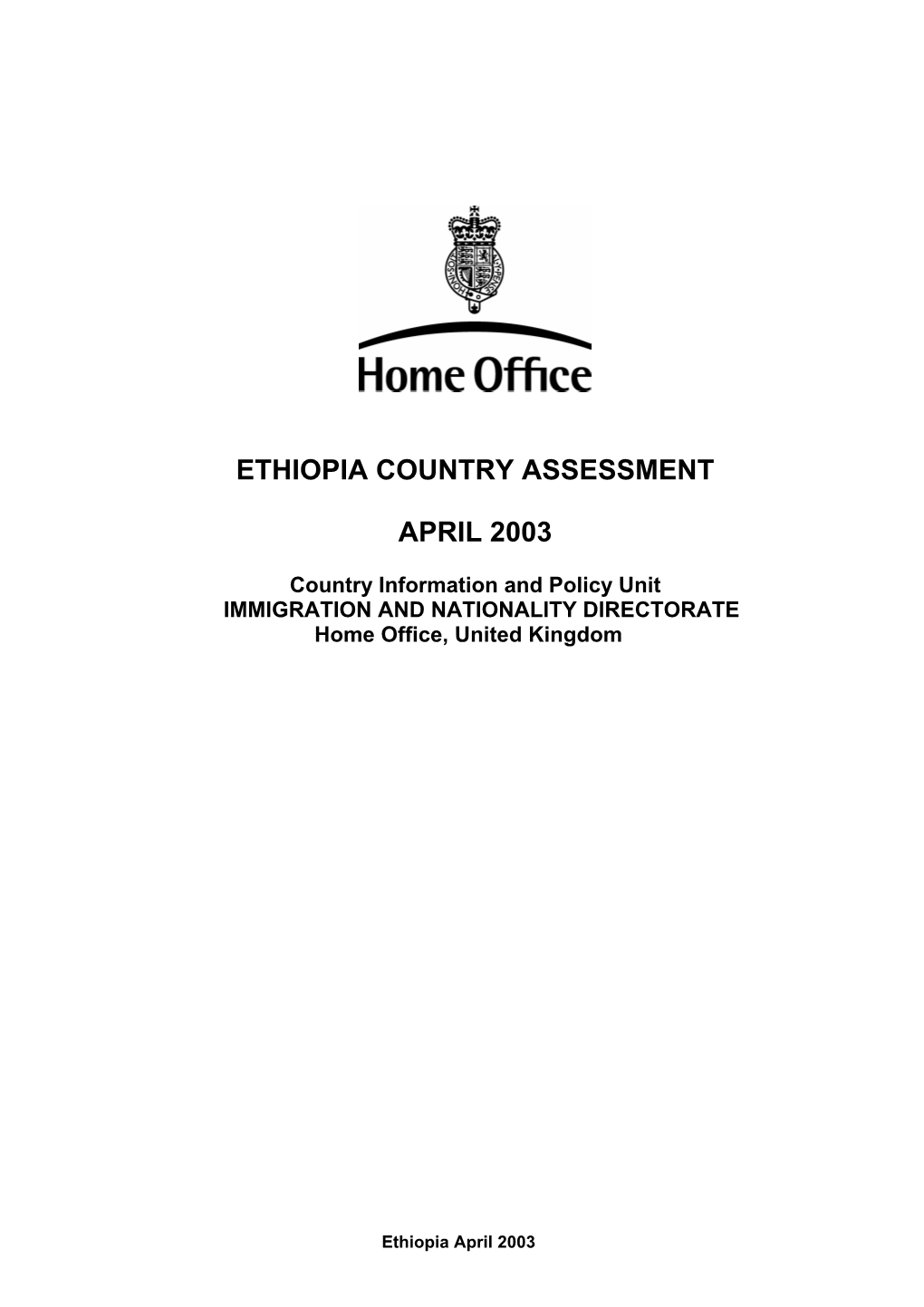 Ethiopia Assessment