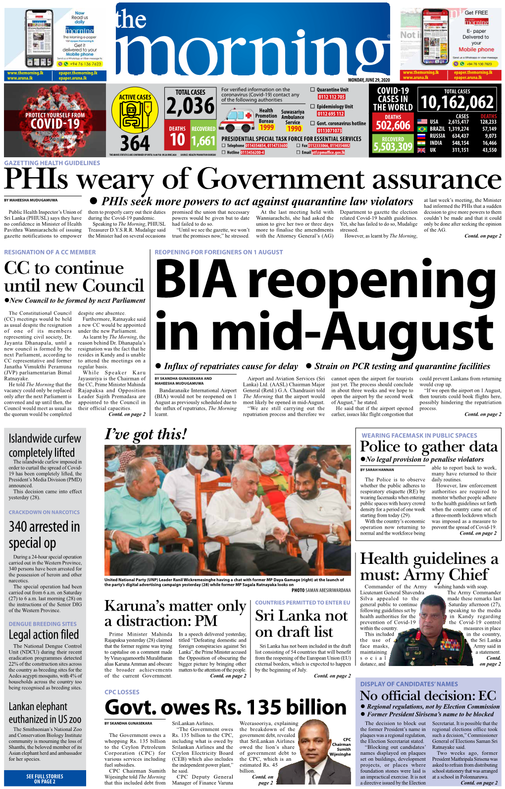 Phis Weary of Government Assurance