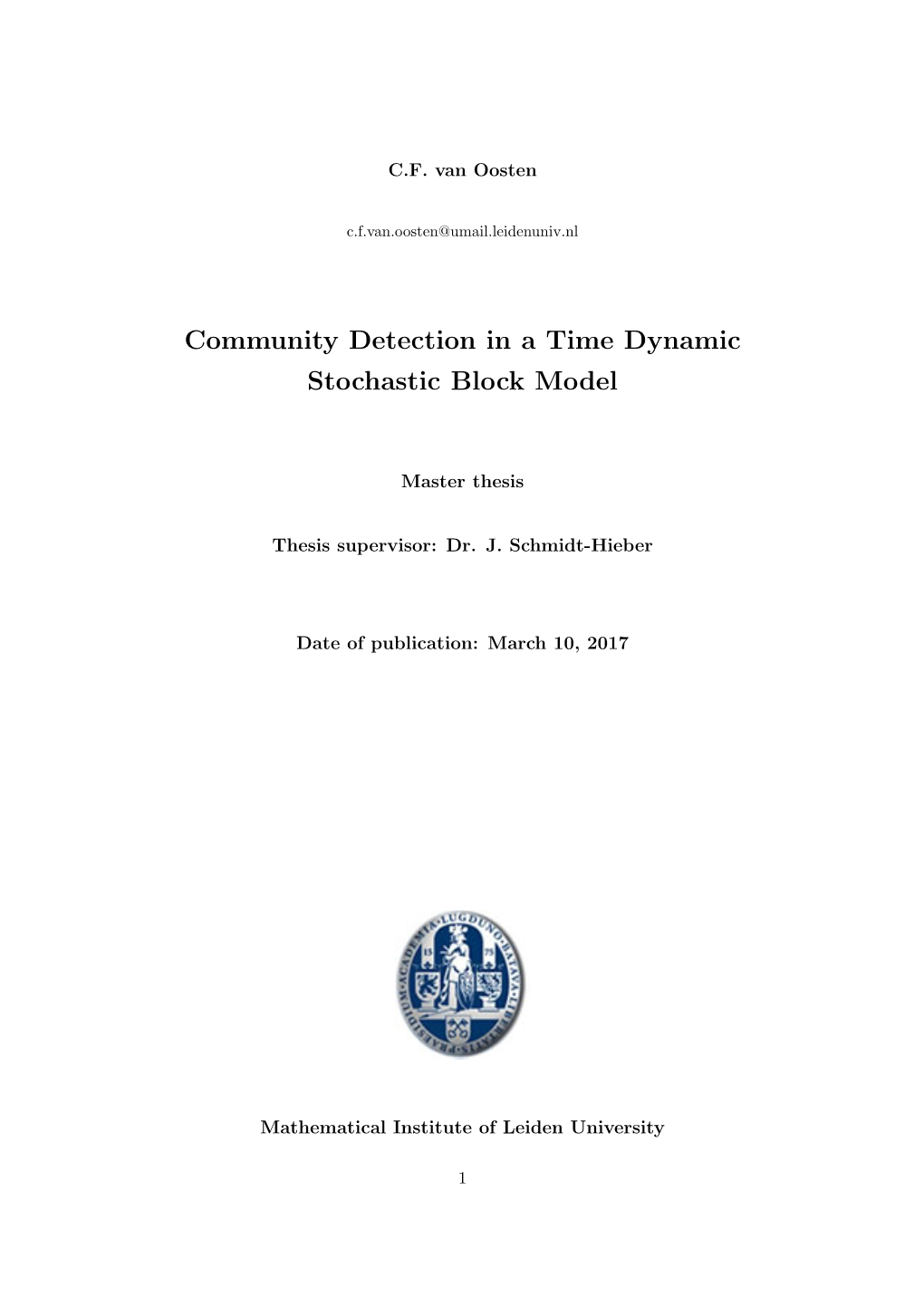 Community Detection in a Time Dynamic Stochastic Block Model