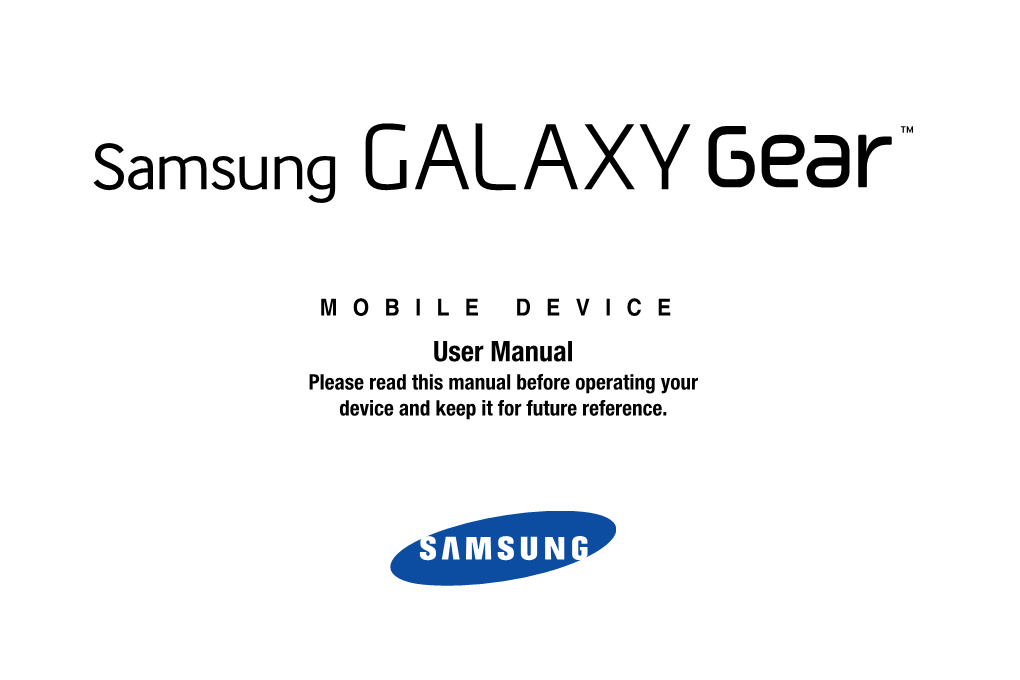 SM-V700 Samsung Galaxy Gear User Manual