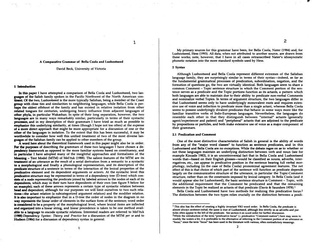 Comparative Grammar of Bella Coola and Lushootseed Phonetic Notation Into the More Standard Symbols Used by Hess