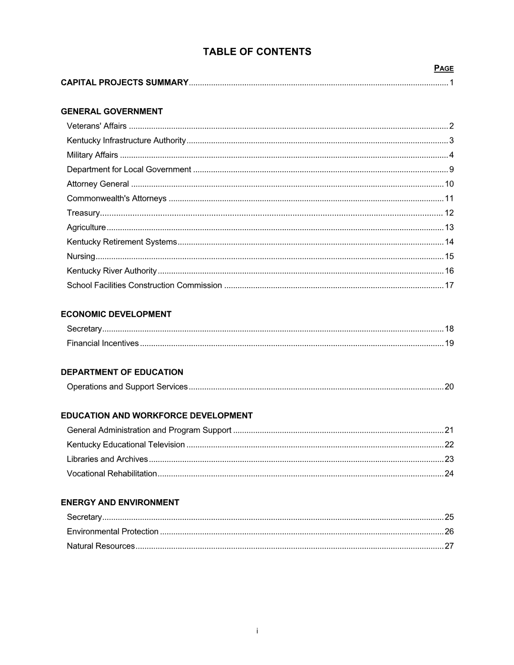 Capital Budget Request