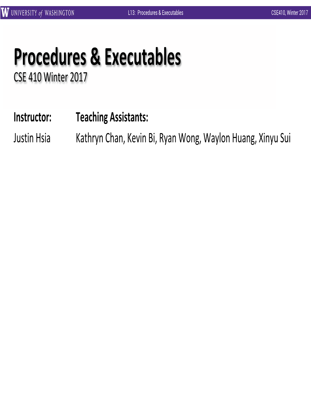 Procedures & Executables