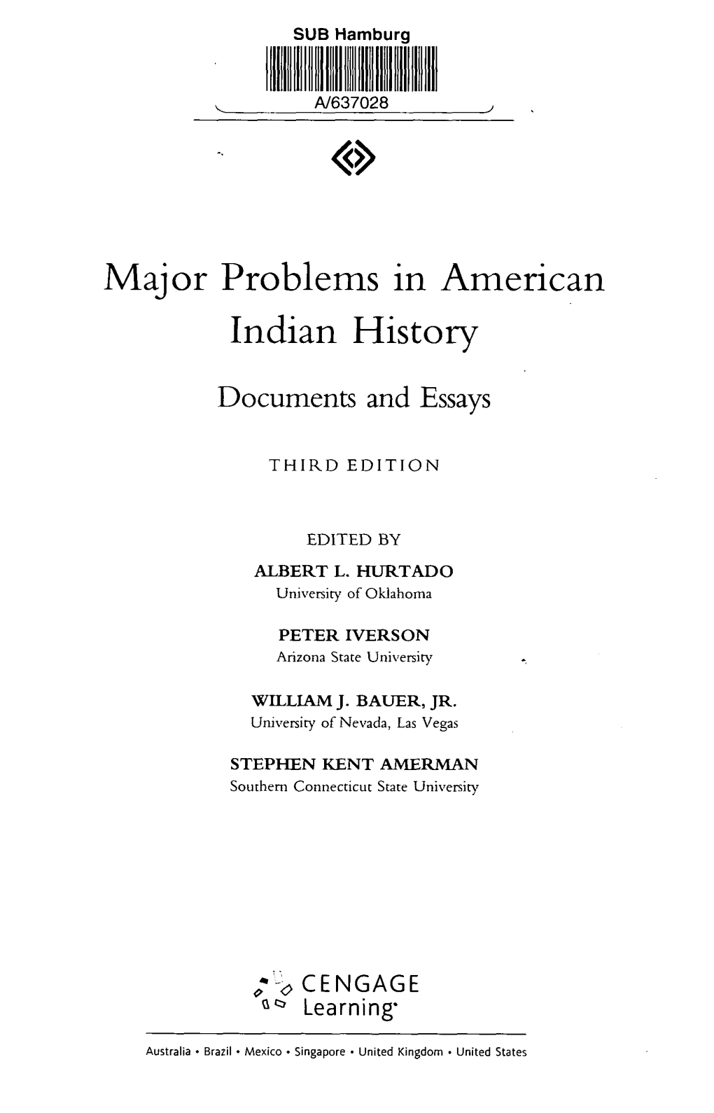 Major Problems in American Indian History