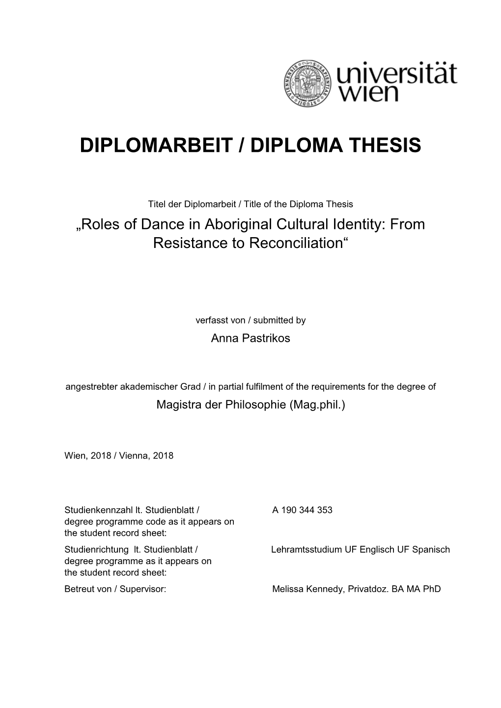 Diplomarbeit / Diploma Thesis