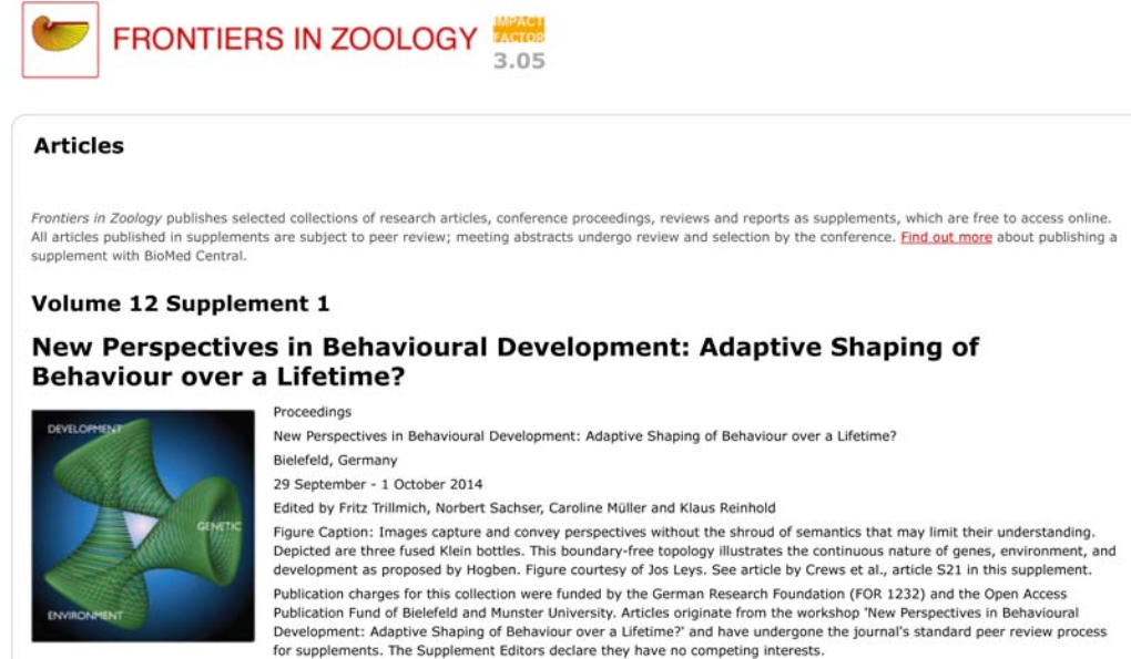 Frontiers in Zoology 2015, 12(Suppl 1):S21