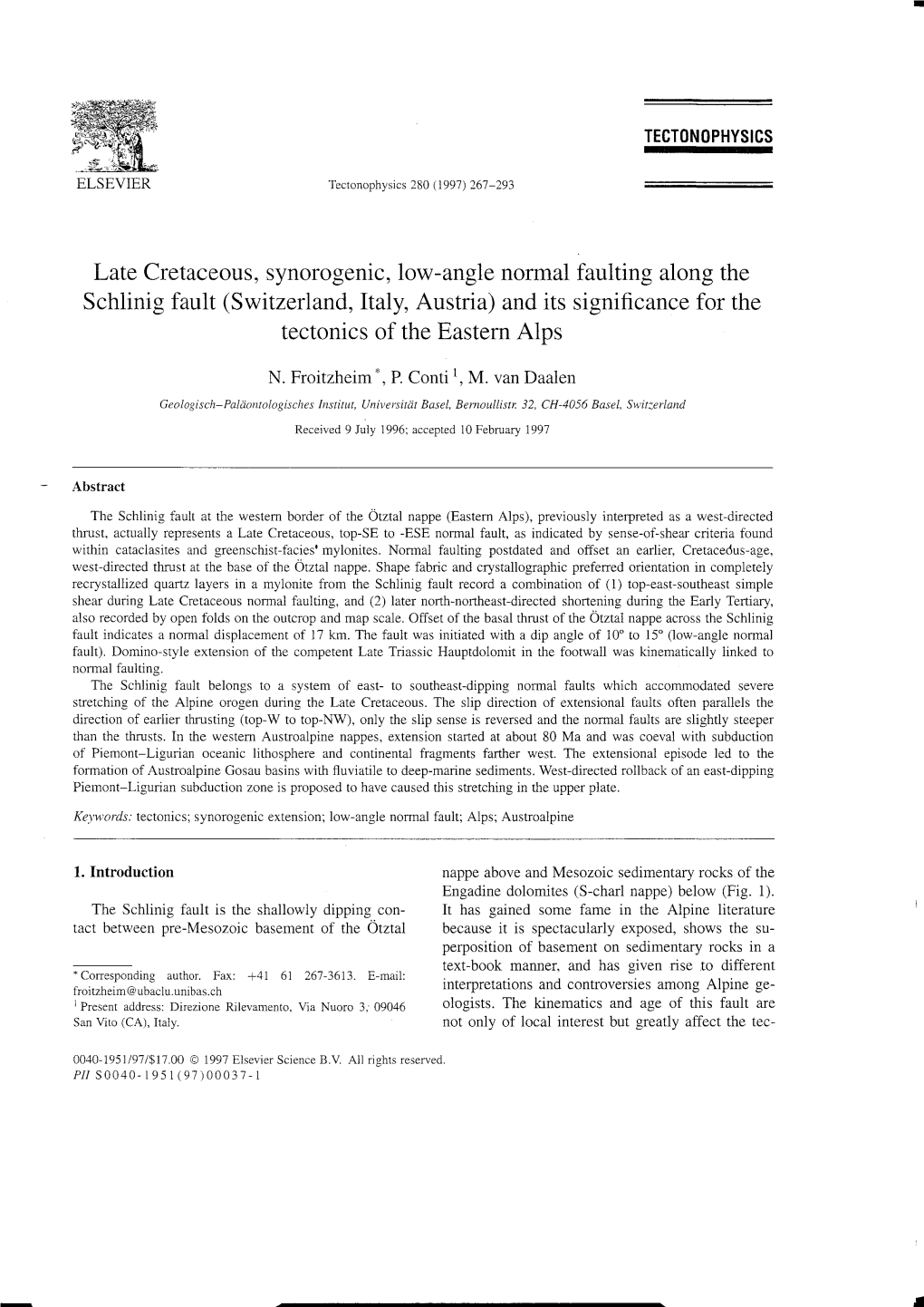 Late Cretaceous, Synorogenic, Low-Angle Normal Faulting Along The