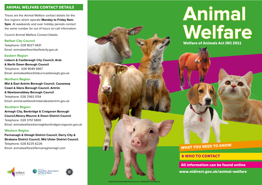 Animal Welfare Contact Details