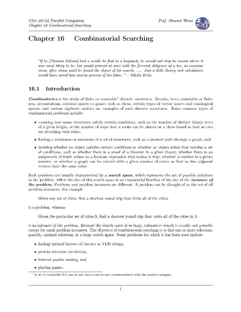 Chapter 16: Combinatorial Search