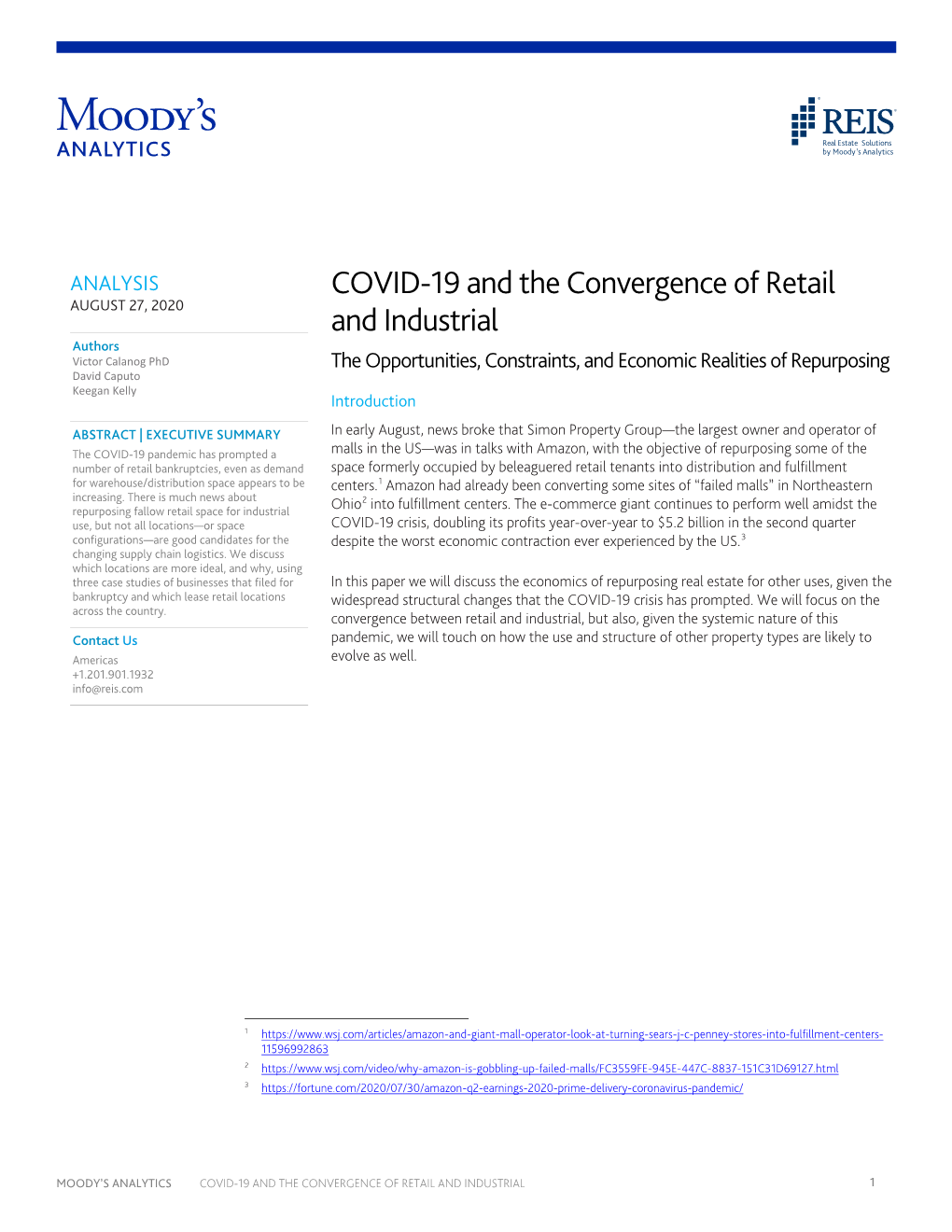 Covid-19 and the Convergence of Retail and Industrial 1