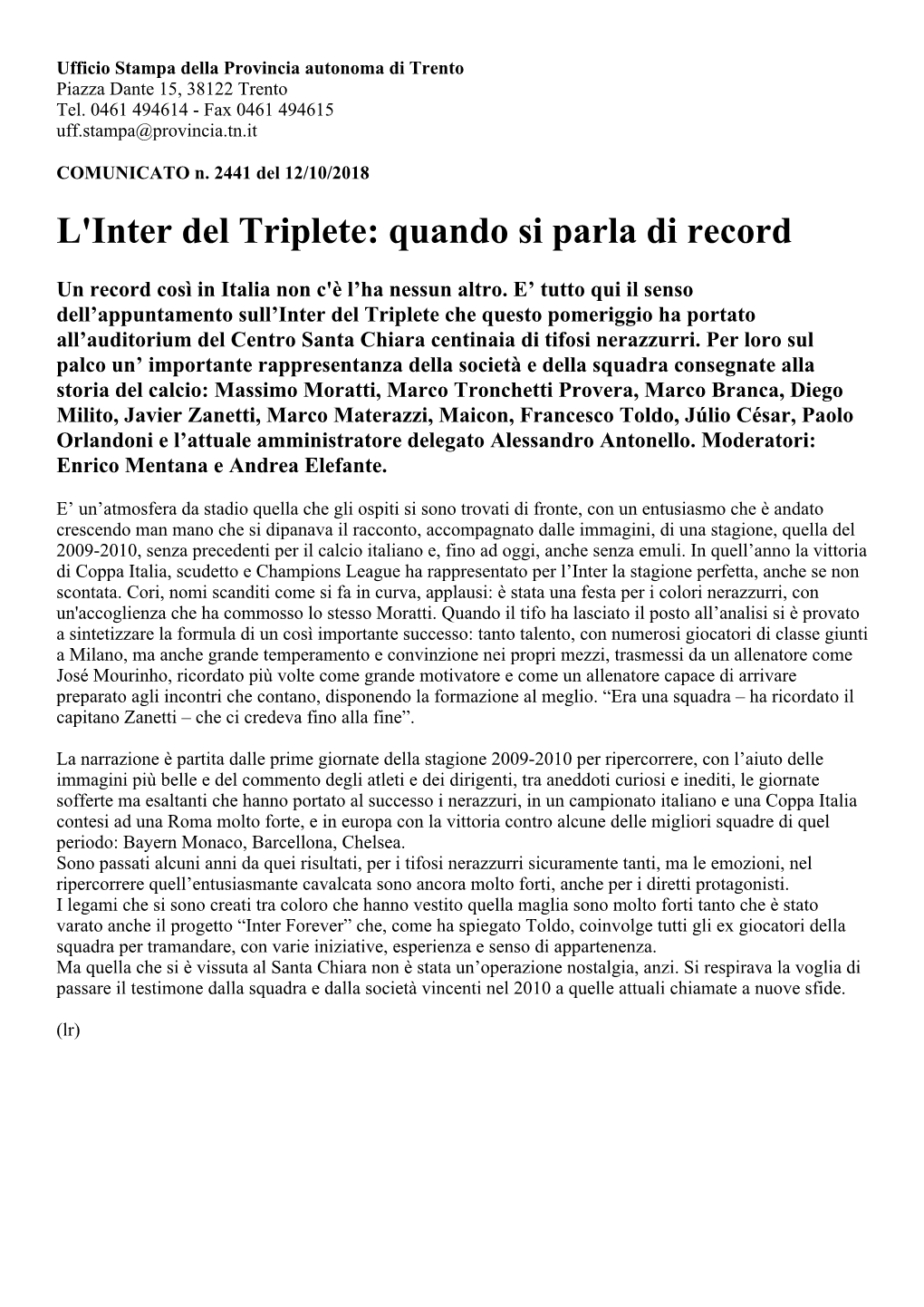 L'inter Del Triplete: Quando Si Parla Di Record