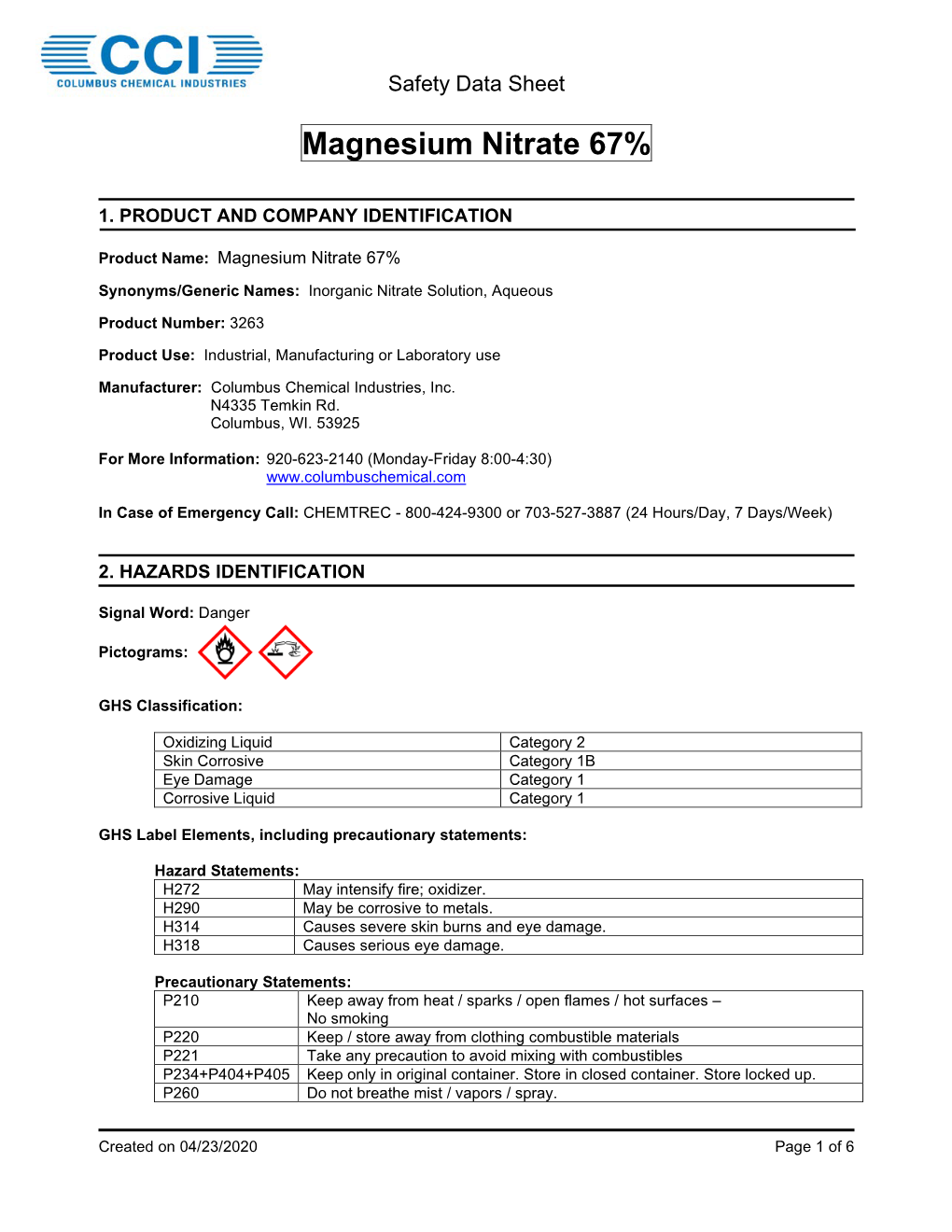 Magnesium Nitrate 67%