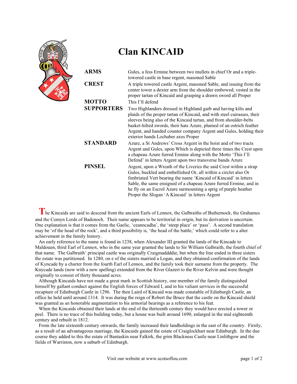 Clan KINCAID