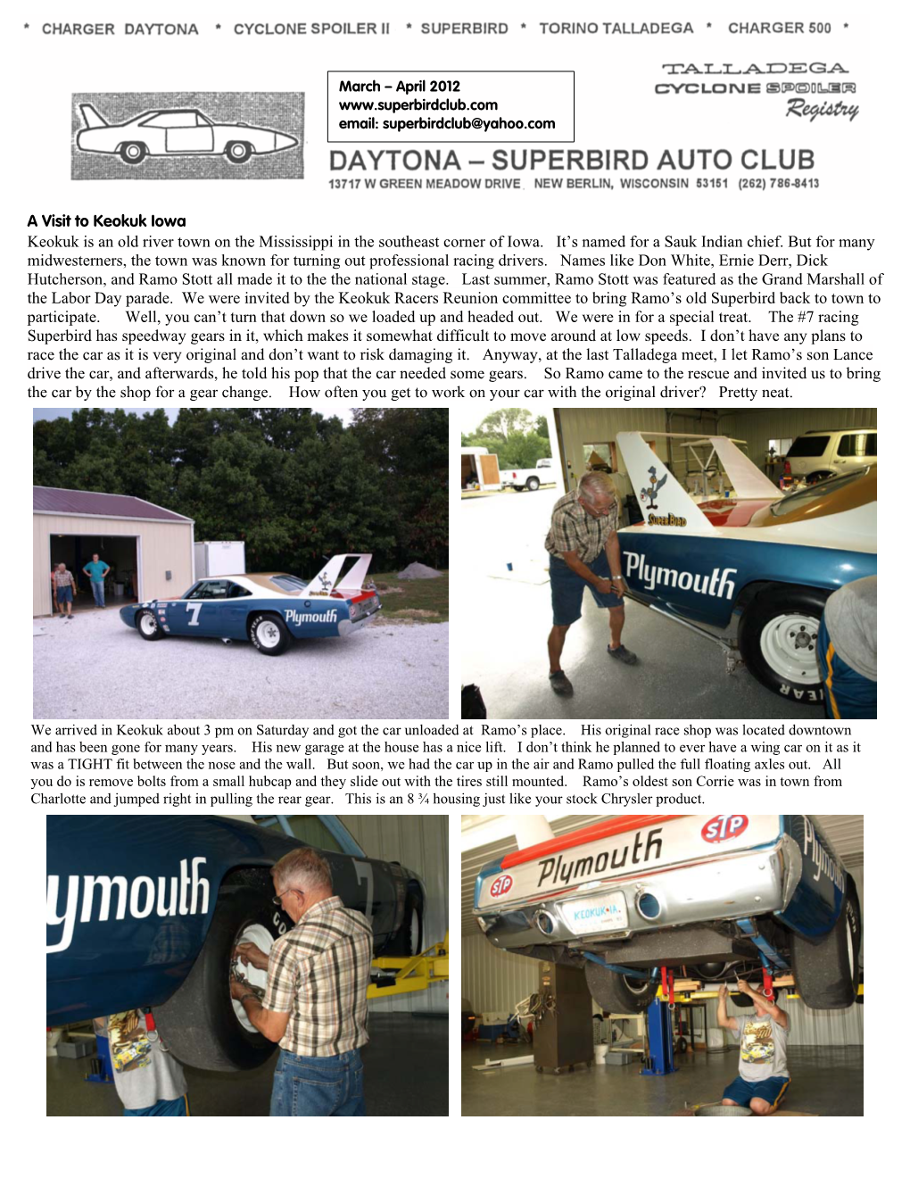 DAYTONA-SUPERBIRD AUTO CLUB WHEELS & DEALS Personal For